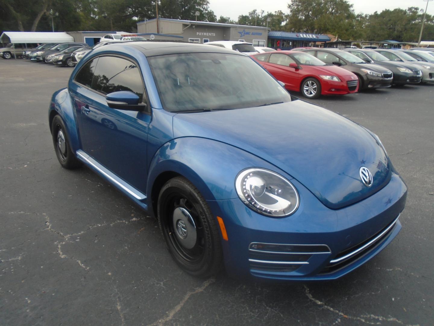 2018 BLUE Volkswagen Beetle 2.0T Coast (3VWFD7AT4JM) with an 2.0L L4 DOHC 16V engine, 6A transmission, located at 6112 N Florida Avenue, Tampa, FL, 33604, (888) 521-5131, 27.954929, -82.459534 - Photo#2